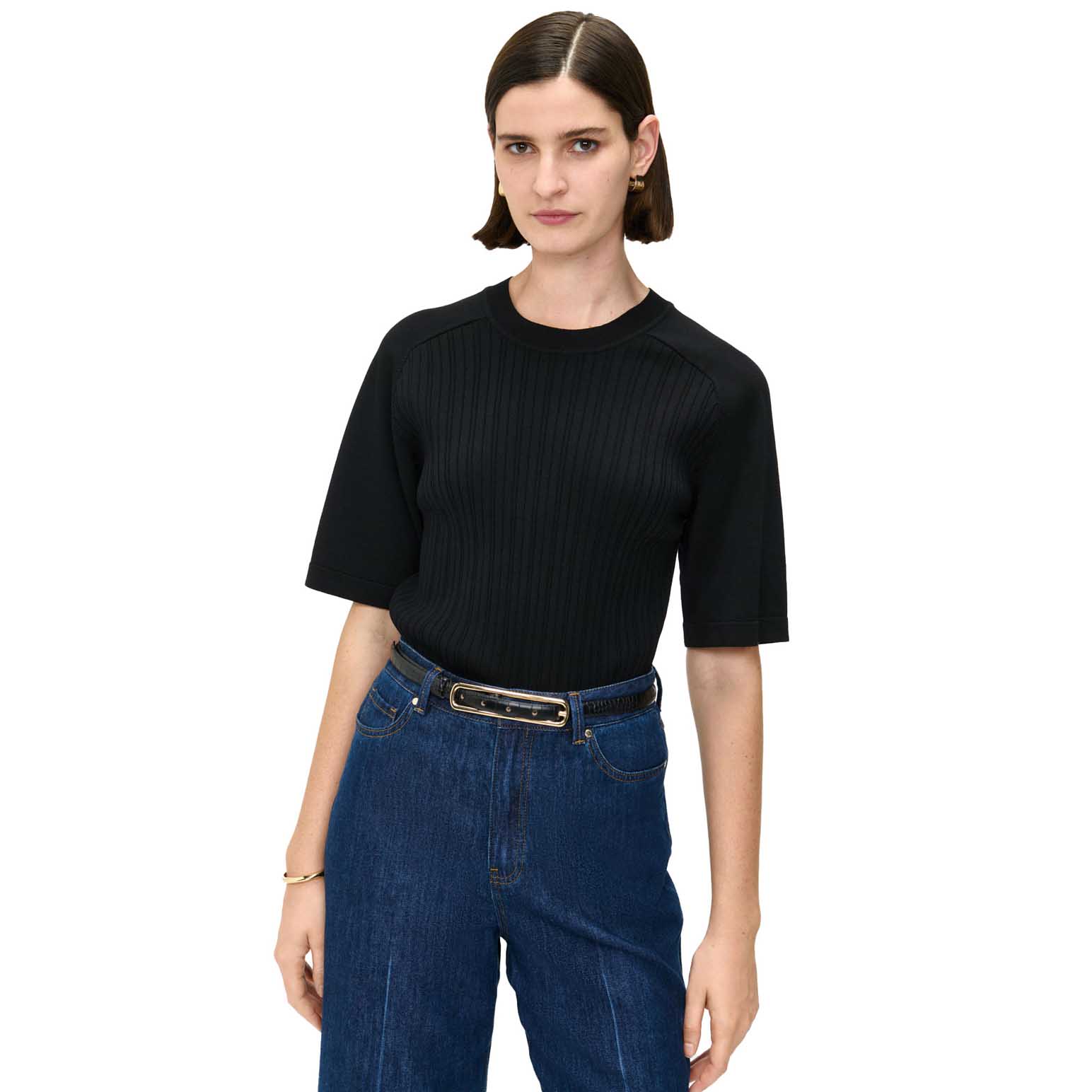Veronika Maine Multi Stitch Knitted Tee